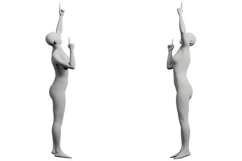 Figure model reaching confidently in white studio Stock Illustration