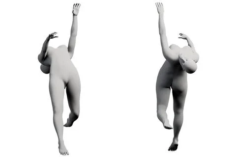 Figure model reaching confidently in white studio Stock Illustration