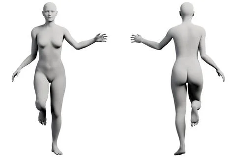 Figure model reaching confidently in white studio 스톡 일러스트