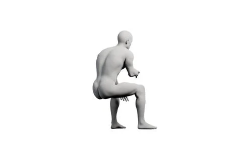 Figure model reaching determinedly in white studio Stock Illustration