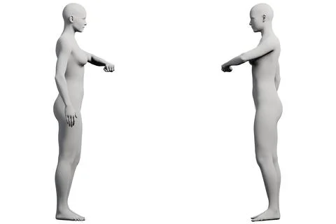 Figure model reaching out in multiview collage Ilustração Stock