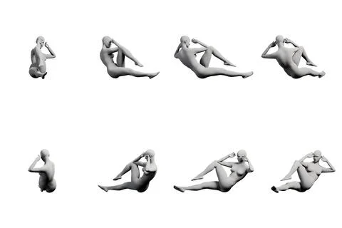Figure model reclining in a white studio Stock Illustration