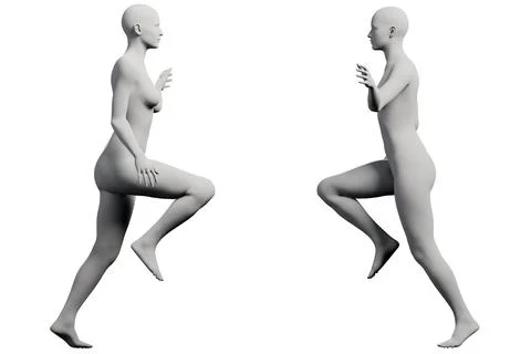Figure model running multiview collage 스톡 일러스트