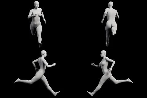 Figure model running in studio Stock Illustration