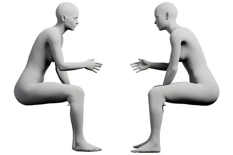 Figure model sitting multiview collage white background 스톡 일러스트