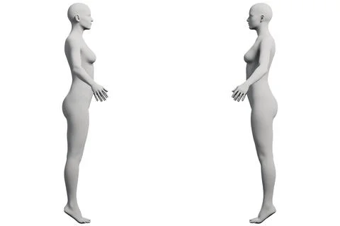 Figure model standing in a grid on a white background Stock Illustration