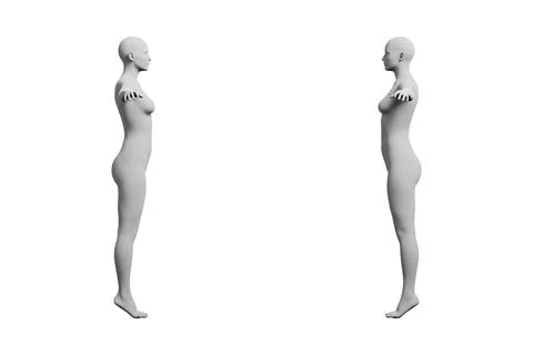 Figure model standing grid white background Stockillustratie