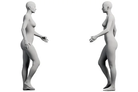 Figure model standing grid white background Stock Illustration