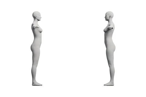 Figure model standing multiview collage Ilustração Stock