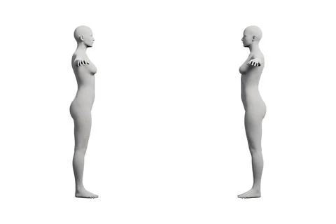Figure model standing in studio with white background Stockillustratie