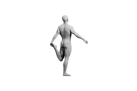 Figure model standing in white studio Stock Illustration