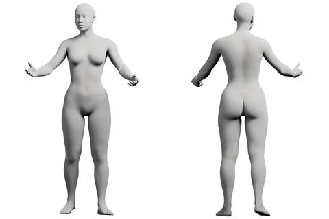 Figure model standing in white studio Stock Illustration