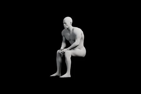 Figure model stretching in black studio Stock Illustration