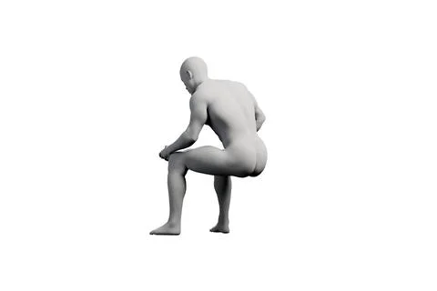 Figure model stretching in white studio Stock Illustration