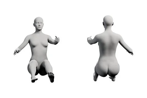 Figure model in studio pose front and back Stock Illustration