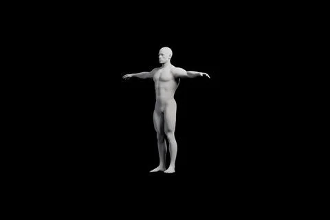 Figure model in T-pose against black background Stock Illustration