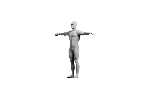 Figure model in T-pose against black background Stock Illustration