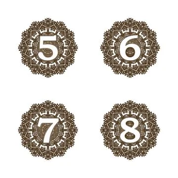 The figure is like a monogram in the form mandala Stockillustratie