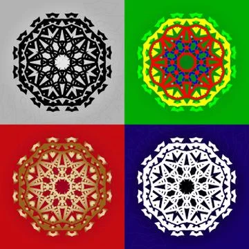 The figure is like a monogram in the form mandala 스톡 일러스트