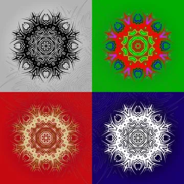 The figure is like a monogram in the form mandala Stockillustratie