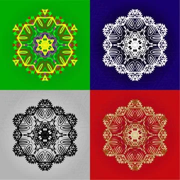 The figure is like a monogram in the form mandala 스톡 일러스트