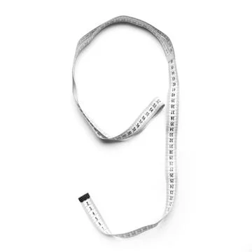 The figure is nine of a centimeter tape. Isolate measuring tape on a white Stock Photos