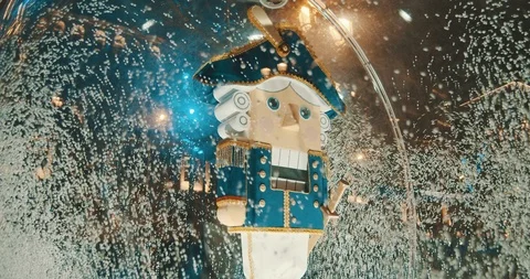 The figure of a nutcracker in a glass ball. Stock Footage 122236016