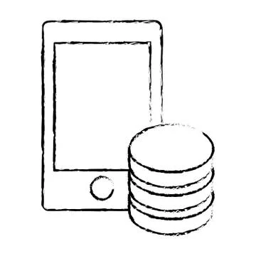 Figure optimization server smartphone database Illustrazione stock