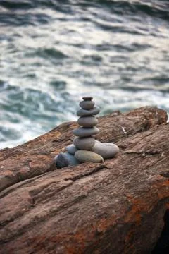 The figure of pebbles on the beach. Foto stock