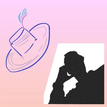 Figure of a pensive man Stock Illustration