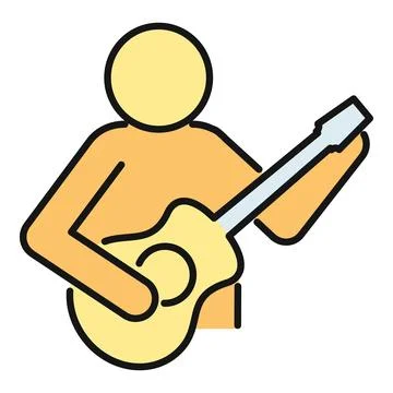 Figure of a person playing a string instrument Stockillustratie