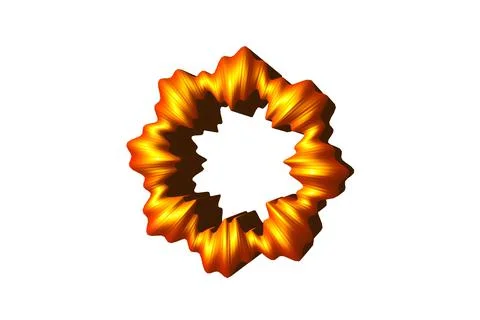 Figure rippled torus form 3d rendering white background Illustration