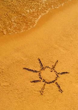 The figure on the sandy beach Stock Photos