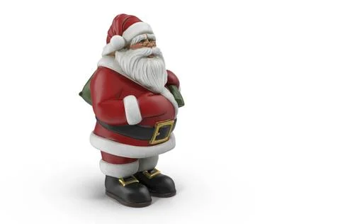 The Figure Of Santa Claus. 3D rendering. On a white background presents th... Stock Photos