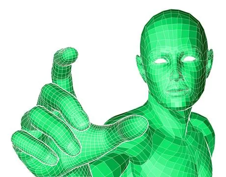 Figure Selecting 3D Technology Concept Stock Illustration