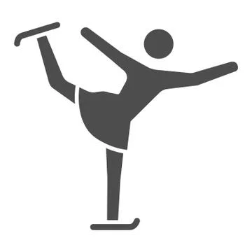 Figure skater performs exercise solid icon, Winter sport concept, Figure skating Stock Illustration