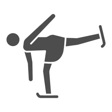 Figure skater performs exercise solid icon, Winter sport concept, ice skating Stock Illustration