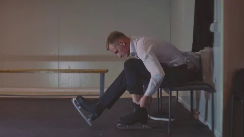 Figure Skater Before the Show Stock Footage 69999526