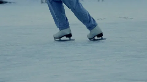 The figure skater's legs Stock Footage 35162814