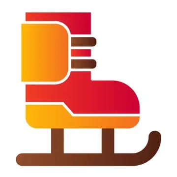 Figure skates flat icon. Ice sports activity item symbol, gradient style Stockillustratie