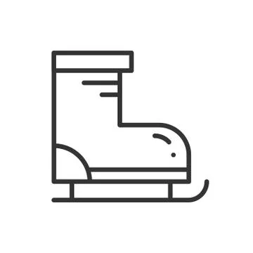 Figure skates thin line icon. Outline sport decorated pictogram. Winter eleme Stock Illustration