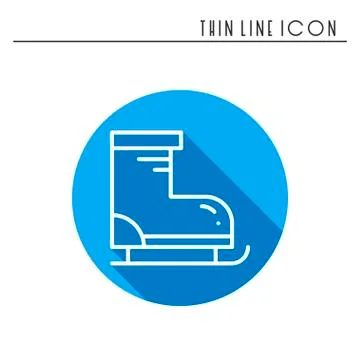 Figure skates thin line icon. Outline sport decorated pictogram. Winter eleme Stock Illustration