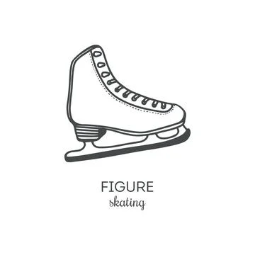 Figure skates vector illustration. Flat cartoon icon Stock Illustration