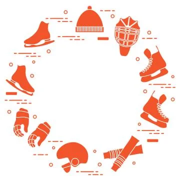 Figure skating and hockey elements. イラスト素材