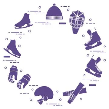 Figure skating and hockey elements. Stock Illustration