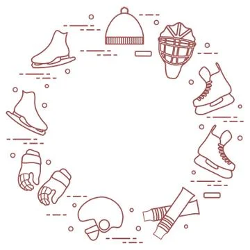 Figure skating and hockey elements. Stock Illustration