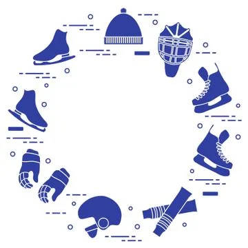 Figure skating and hockey elements. Stock Illustration