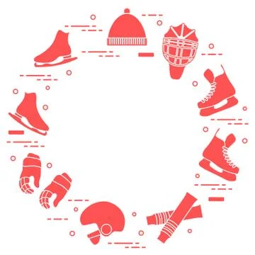 Figure skating and hockey elements. Stockillustratie