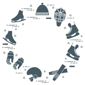 Figure skating and hockey elements. Stock Illustration