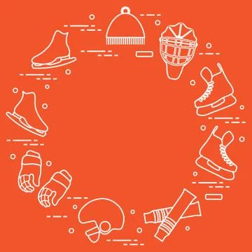 Figure skating and hockey elements. 스톡 일러스트